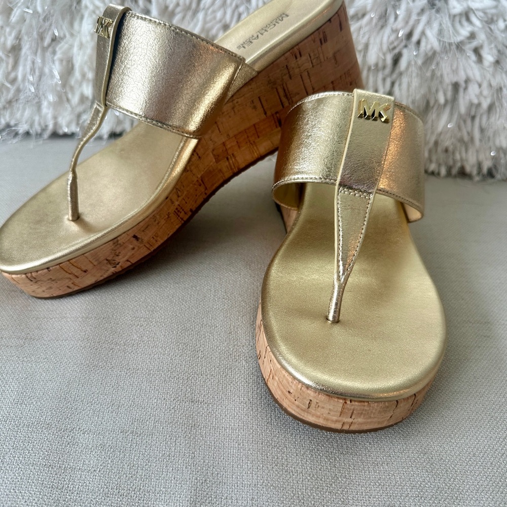 Michael Kors Gold Wedge Sandals